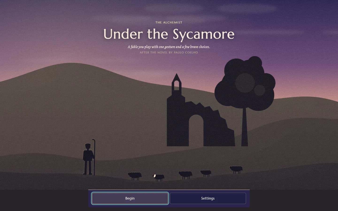 Screenshot of the Under the Sycamore homepage